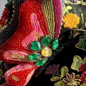 ISO AFRICAN PRINT IN PATCHES BEADED SEQUIN PURSE BAG